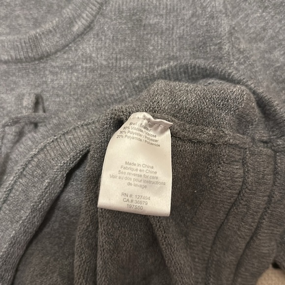 Heartloom Gray Cozy Crewneck Sweater Knit with a Waist Band Tie - Picture 4 of 5